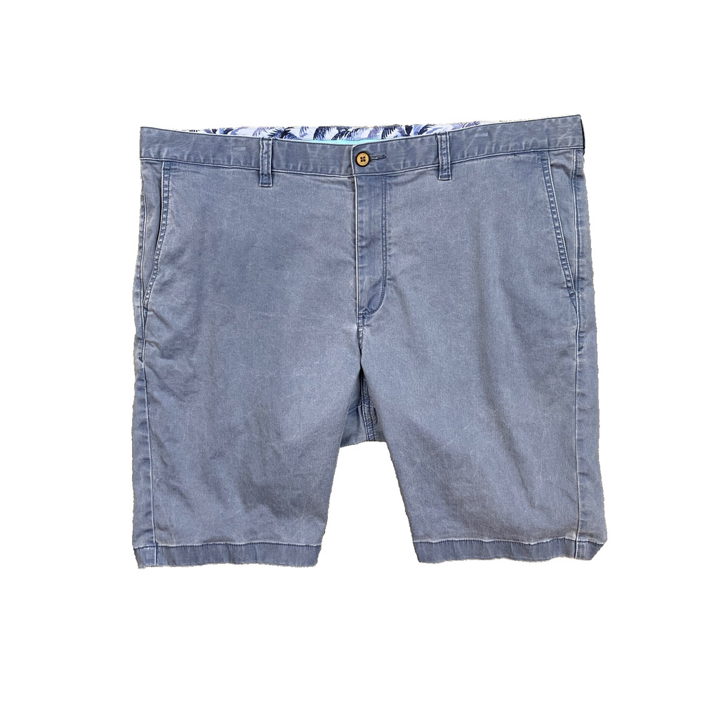 Tommy Bahama Shorts Mens 40 Vintage Wash Blue Boracay Chino Cotton Lyocell Blend